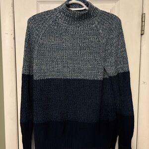 Stylish Mock Turtleneck Sweater in Blue Shades